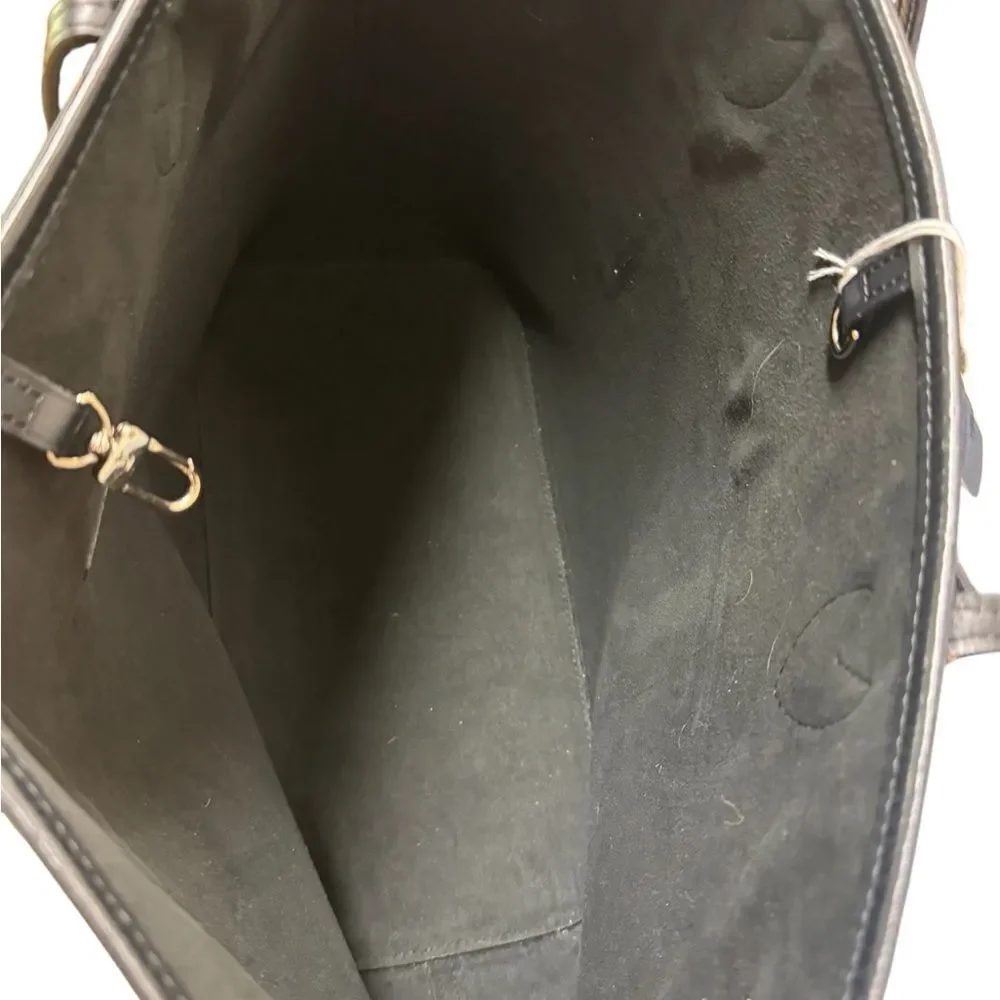 Louis Vuitton Blue Denim Epi Leather M51053 LV Neverfull MM Tote Bag Zip Pouch